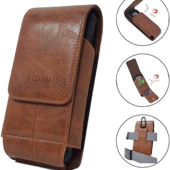 Genuine Leather Phone Belt Pouch - Picture 3 of 7